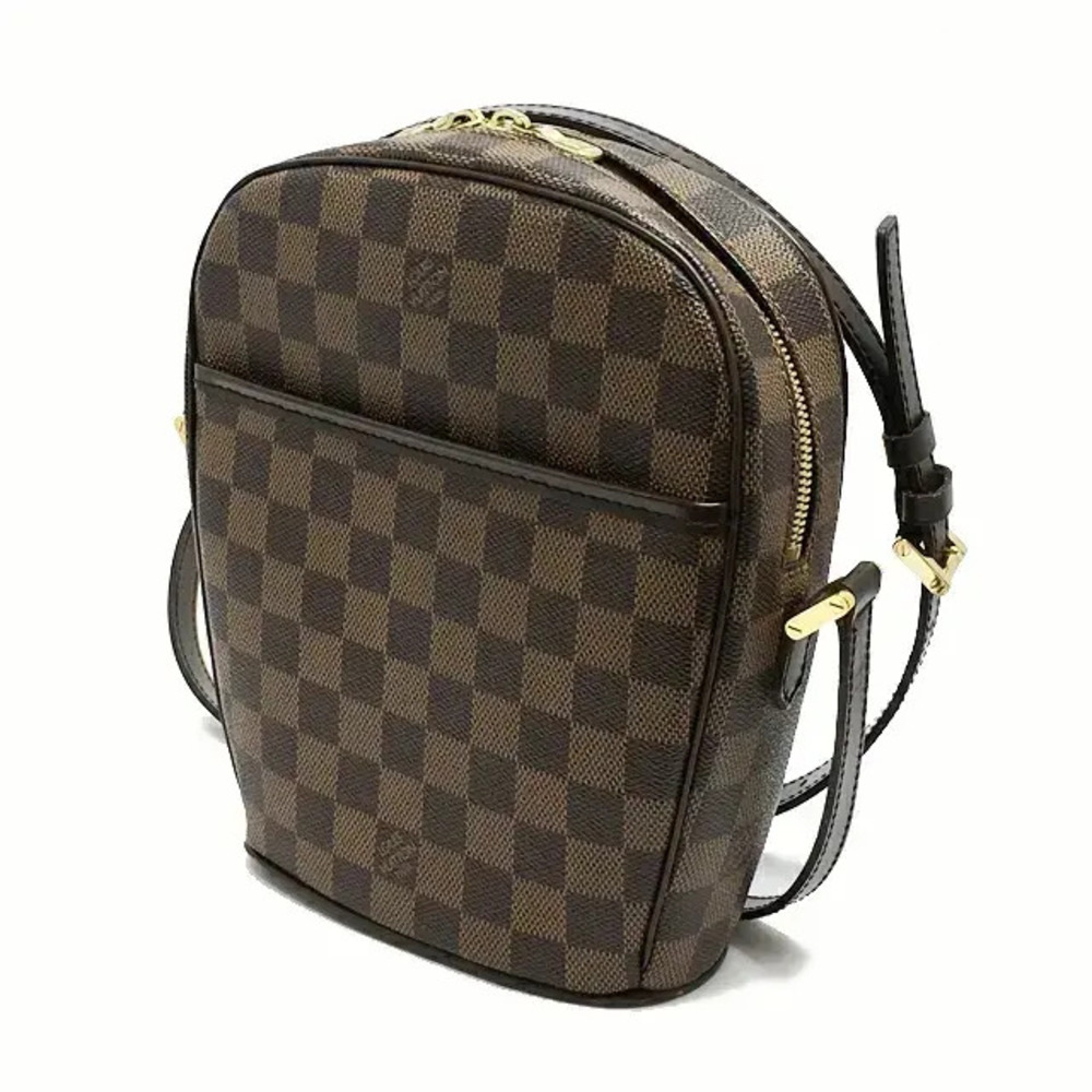 Louis Vuitton Damier Ipanema Shoulder Bag Canvas Leather Brown